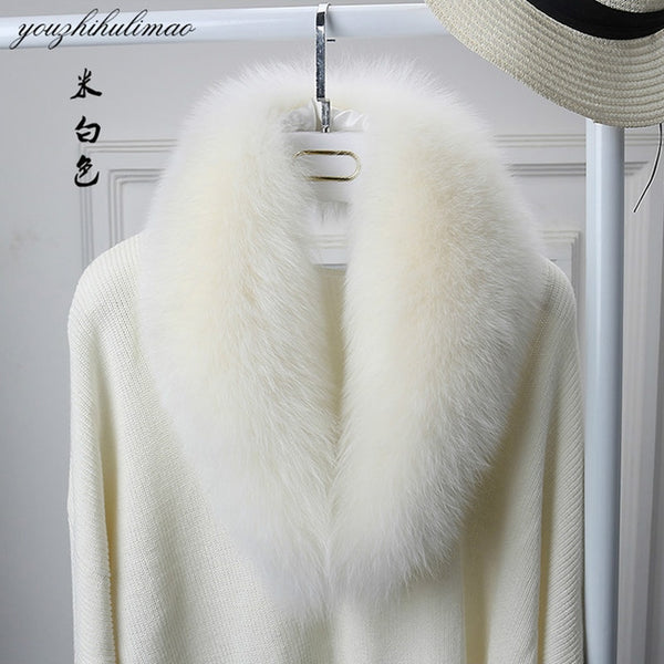 Winter Fur Collar Woman Black Natural Fur Scarf Shawl For Women Collars Wraps