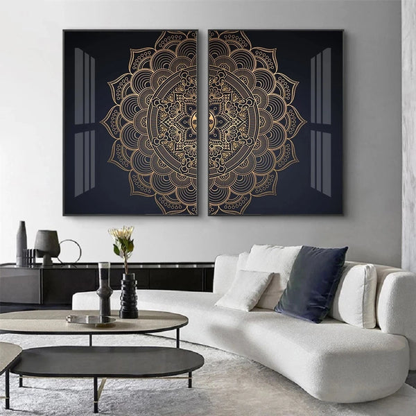 Golden Islamic Calligraphy Ramadan Poster Canvas - R8E2