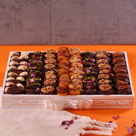 Tray Dates And Fruits Stuffed With Nuts