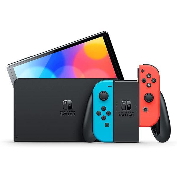 Nintendo Switch OLED Model With Neon Red And Blue Joystick Console - Future Store