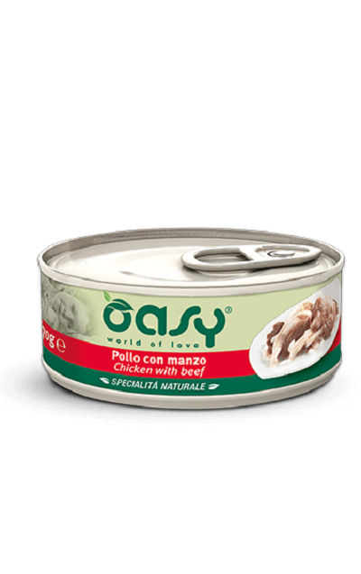 Oasy Chicken with Beef Pet Food for Cats 24 Tins