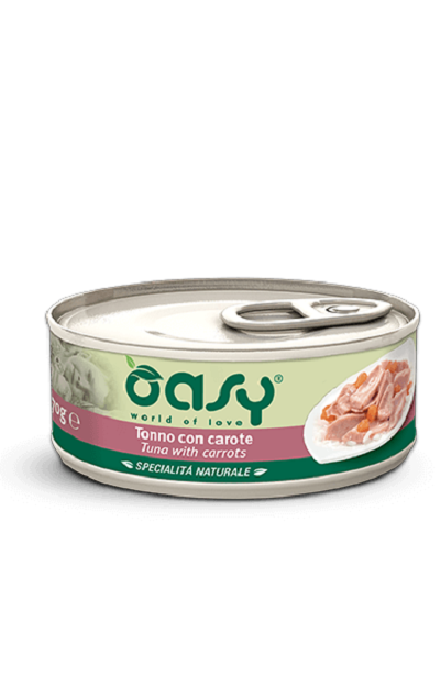 Oasy Tuna with Carrots Pet Food for Cats 18 Tins (70 Gram Each)