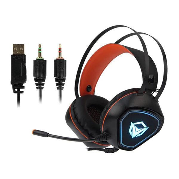 Meetion Backlit Gaming Headset with Mic Black/Orange - Future Store