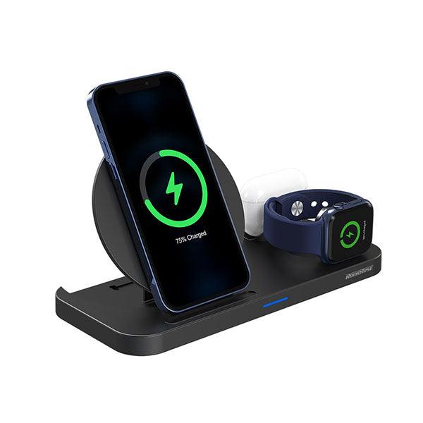 RockRose Airwave Max 3-In-1 15W Max Wireless Charging Stand Black - Future Store