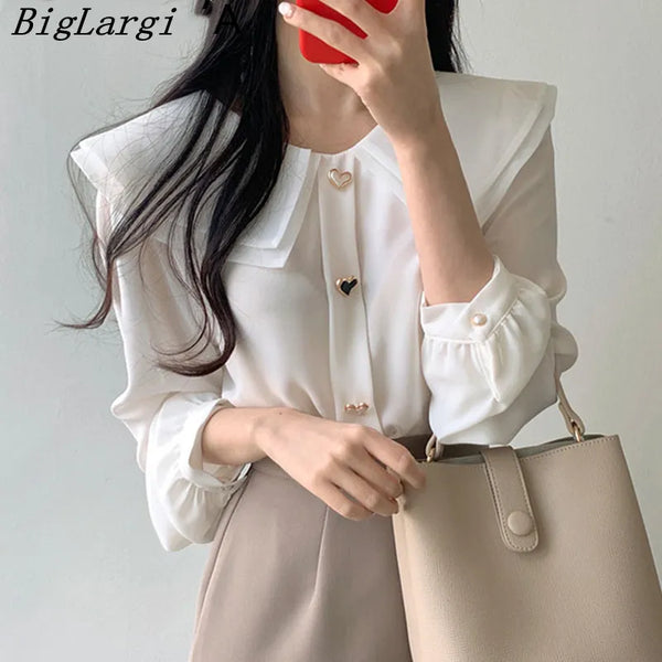 Women's Blouses Fashionable Elegant Heart Shape Buttons - H61U