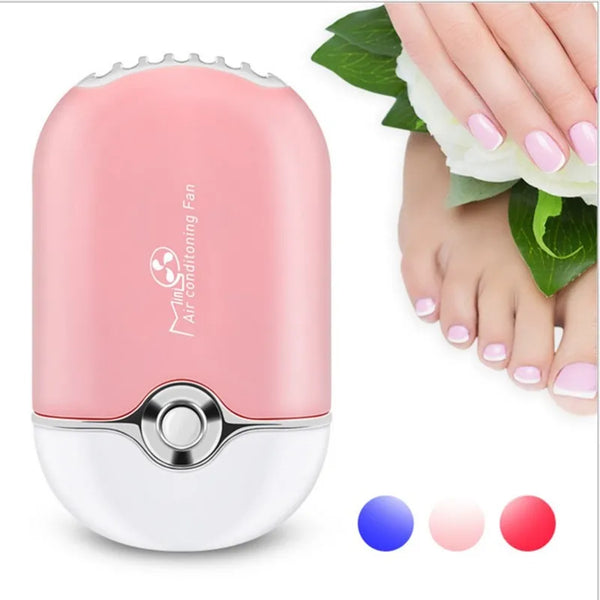 Portable Nail Polish Quick Dry Pocket Cooling Fan - Red, Purple, Green, Blue, Black & Pink