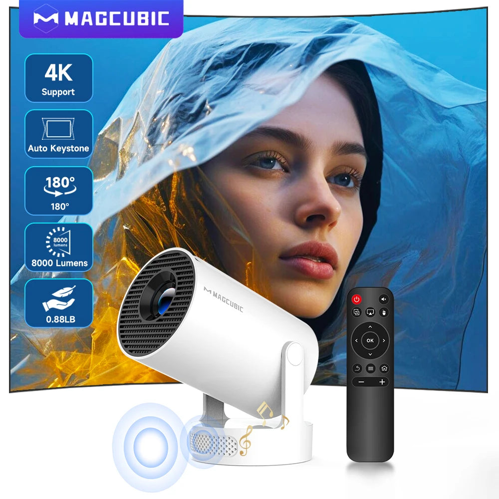 Magcubic 4K HY300 Pro + Projector Built in 5W Speaker 1280*720P Androi ...