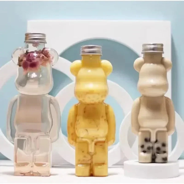 1-10PCS 500ML Cartoon Bear Disposable PET  -RZC208