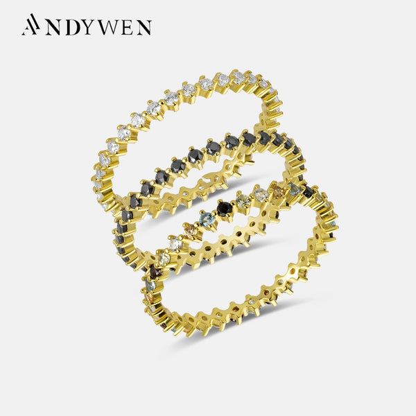 ANDYWEN 925 Sterling Silver Gold - E7Y3