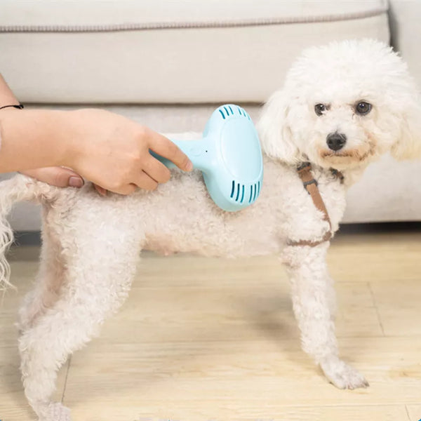 Electric Pet Hair Remover Brush: Rechargeable Dog Comb for Cleaning, Grooming, and Vacuuming