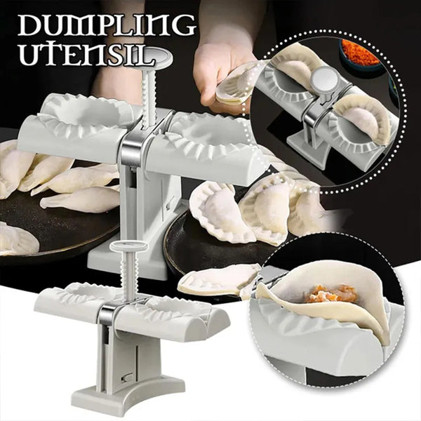 Dumpling Maker Machine: Double Head Press, Kitchen Gadget for DIY Empanadas, Ravioli Mould - Baking Tools  F7BE