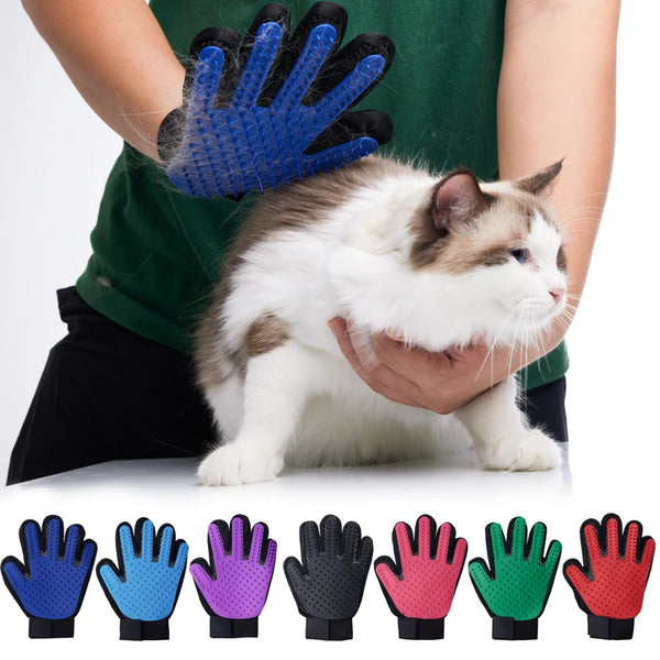 Pet Grooming Glove: Deshedding Brush for Cats, Dogs, Bathing, Hair Removal, Cleaning, and Massage