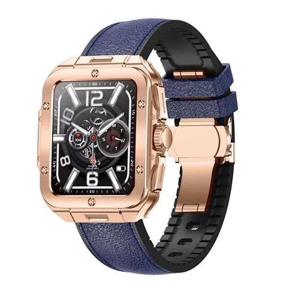 Swiss Military ALPS 2 Rose Gold Frame Blue leather Strap - Future Store