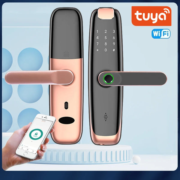 Smart Wifi Door Lock with Tuya App & Biometric Unlock - lhhwl