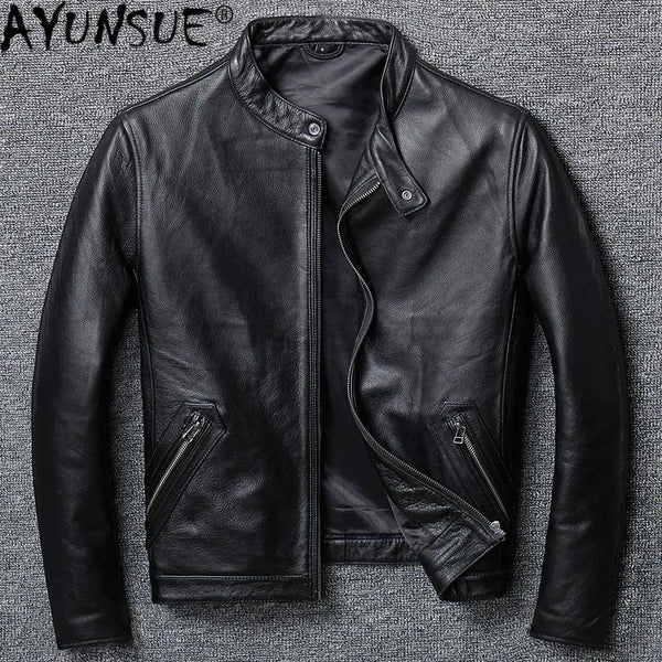 AYUNSUE Leather Jacket Men Clothes Plus Size 5XL Coats