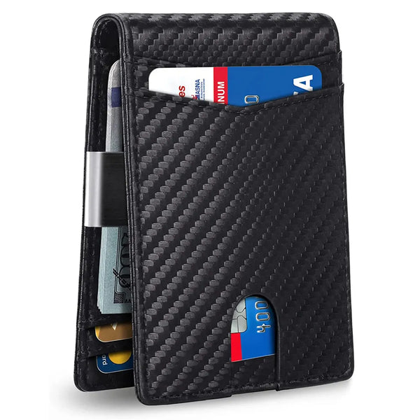 RFID Men's Smart Genuine Leather Wallet Credit Card Holder For Men Slim Anti Theft Wallet