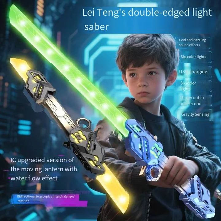 Cool Dual-Head Telescopic Rotating Laser Sword - RZTS213 – SOOOQ