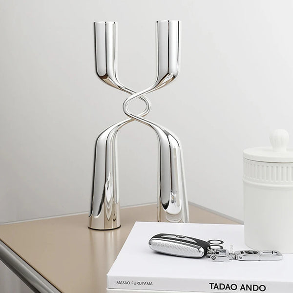 Stainless Steel H-Shaped Candle Holder-KQ98