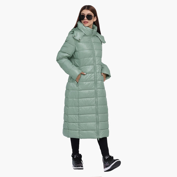 Women Winter Thick Warm Extra Long Parka Over Knee Puffer Jacket Coat With Detachable Windproof Hood Fashion Outerwear
