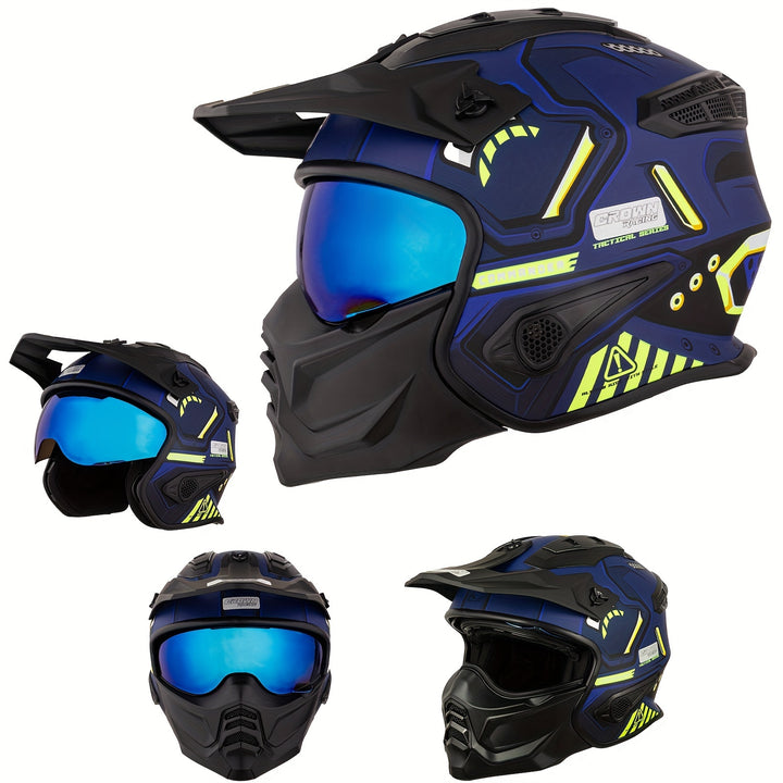 crown and orchid motorcycle helmet Crownracing Retro Motorcycle Helmet for Outdoor Riding & Racing