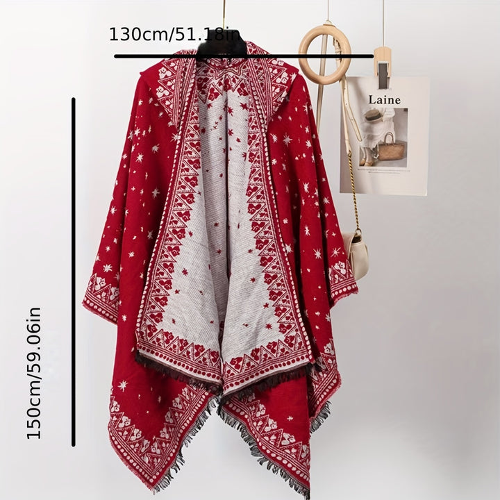 Cozy Reversible Star Shawl NJ7719