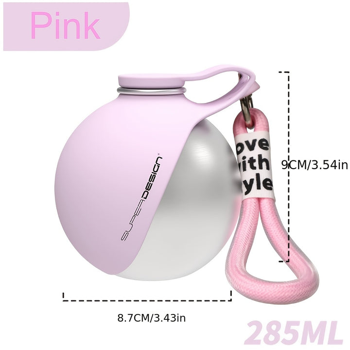 304 Stainless Steel Pet Water Bottle with Collapsible Bowl-AML10166