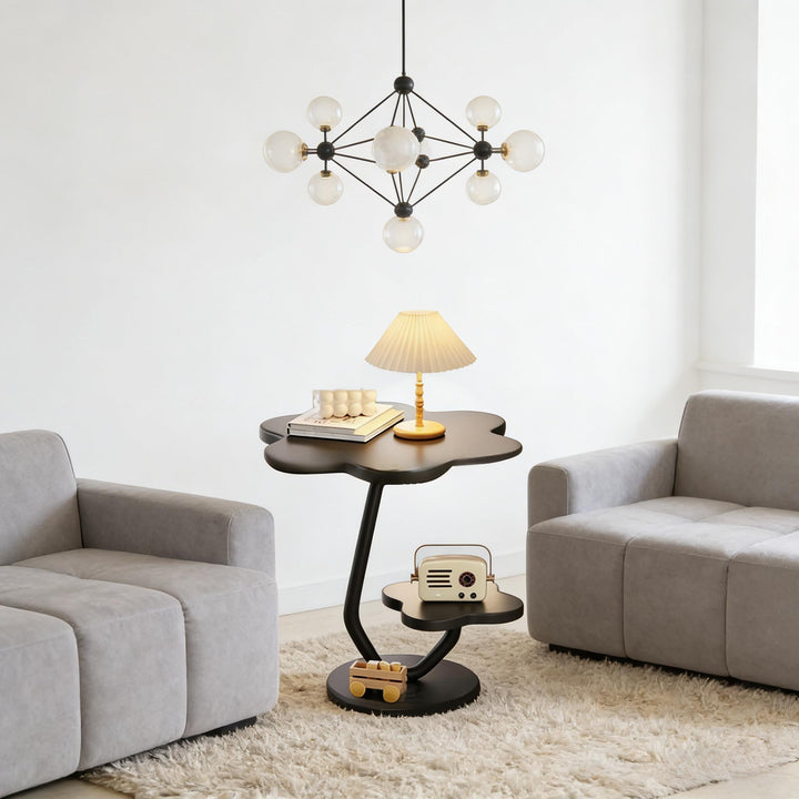 Double-Layer Flower-Shaped Side Table | Iron Art Arc Stable Stand, Open ...