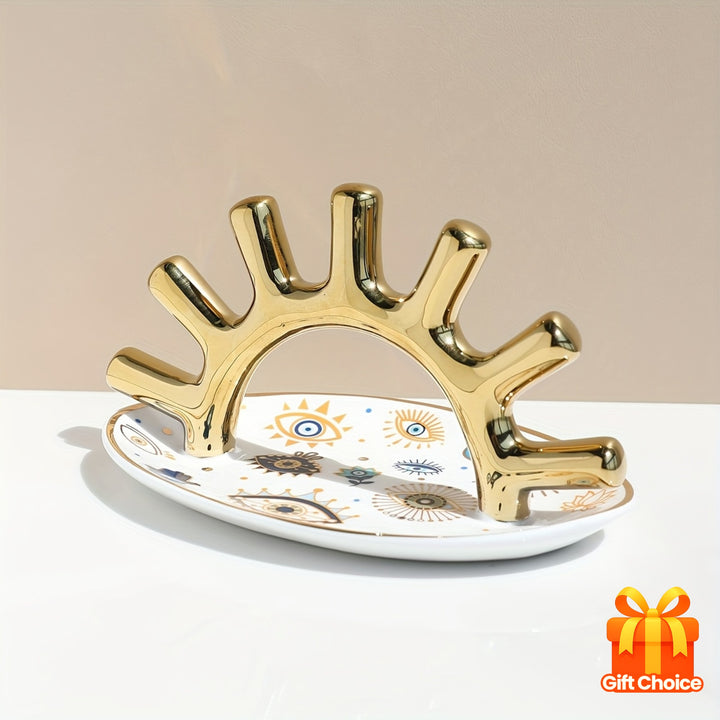 SUSUZUKU Ceramic Jewelry Dish with Ring Holder - SA30