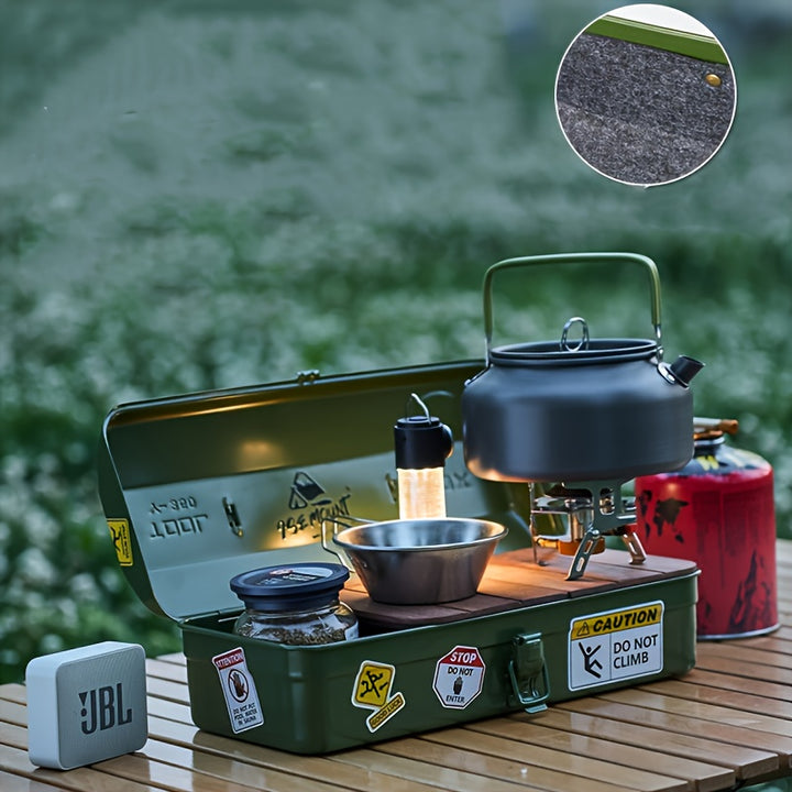 Portable Heavy-Duty Metal Storage Box with Lockable Lid & Carry Handle ...