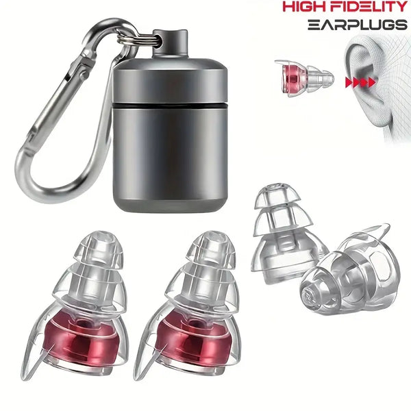 Red HighFidelity Earplugs with Metal Case- RZCR106