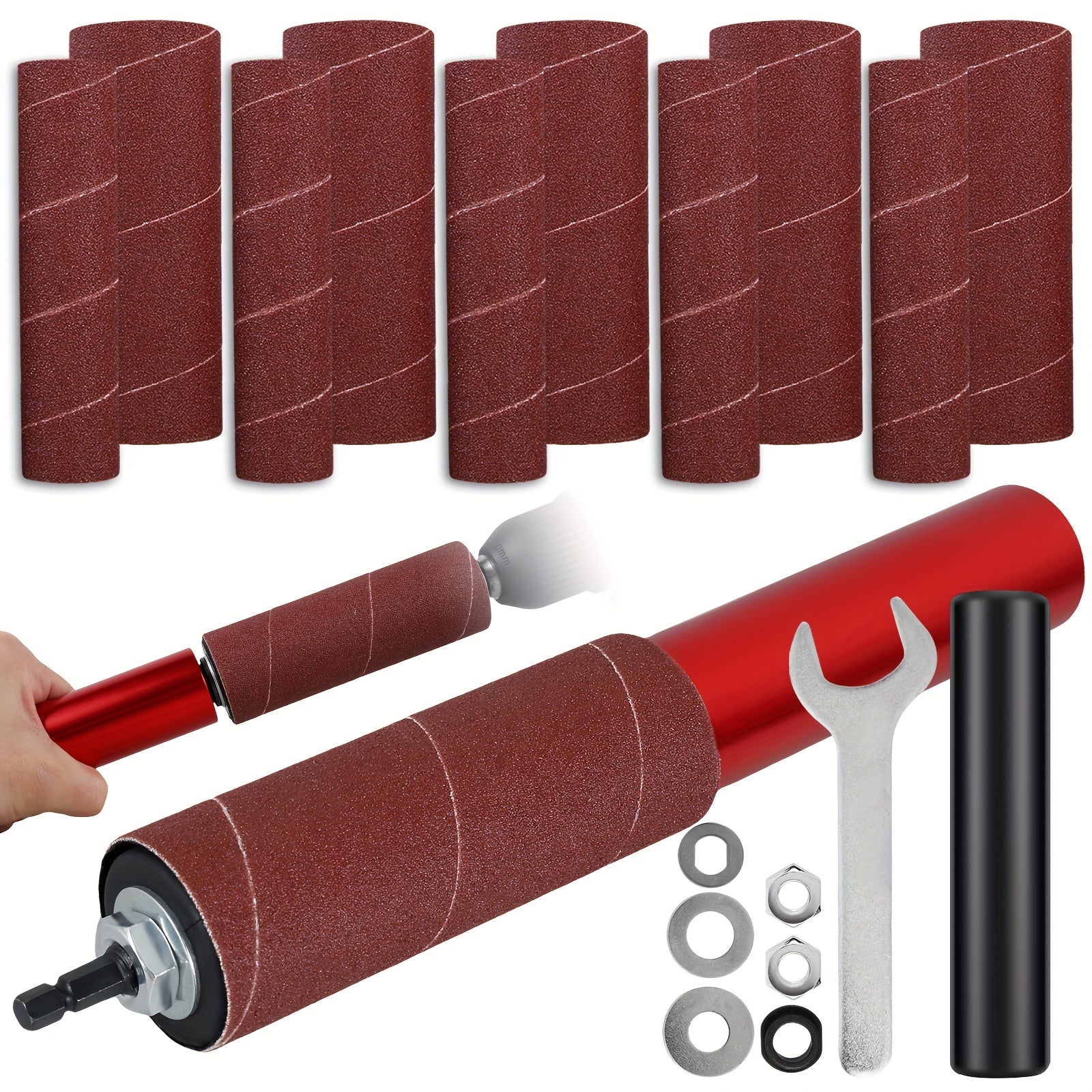 Versatile Handheld Drum Sander Set 120 Grit Sandpaper for Precision SOOOQ