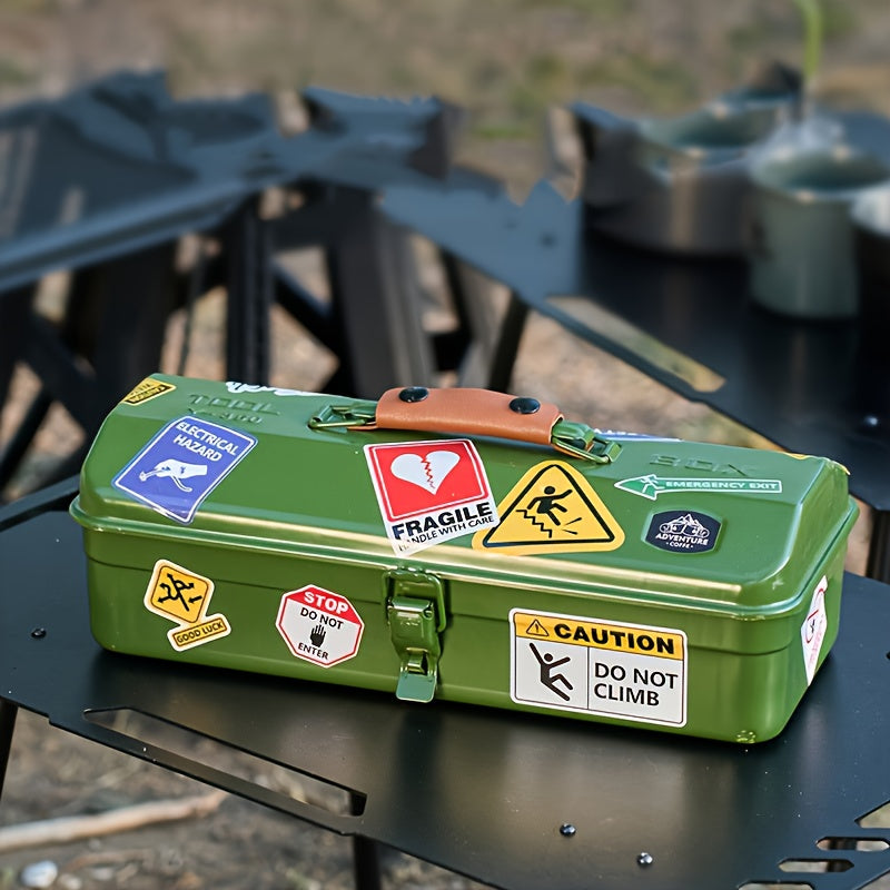 Portable Heavy-Duty Metal Storage Box with Lockable Lid & Carry Handle ...