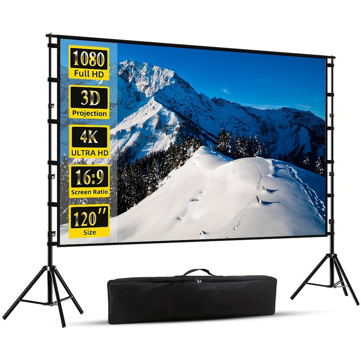 Portable 100120 4K Projector Screen with Stand NJ7555