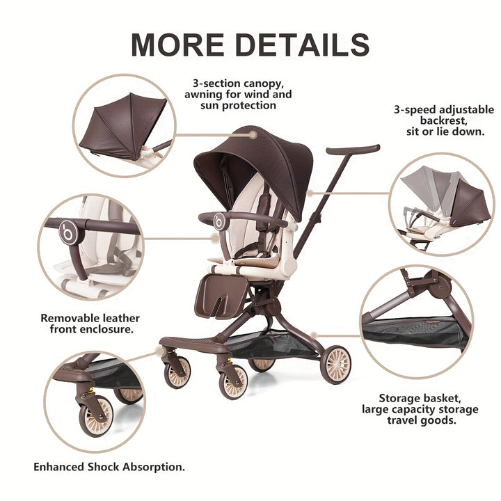 Baobaohao V22 Coffee Stroller-AML101360