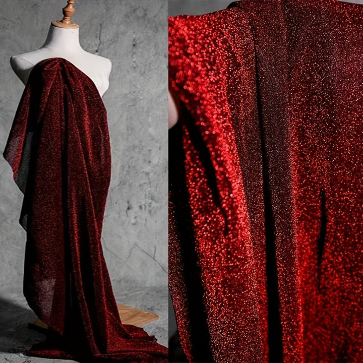 Elegant Red Sequin Fabric NJ7982