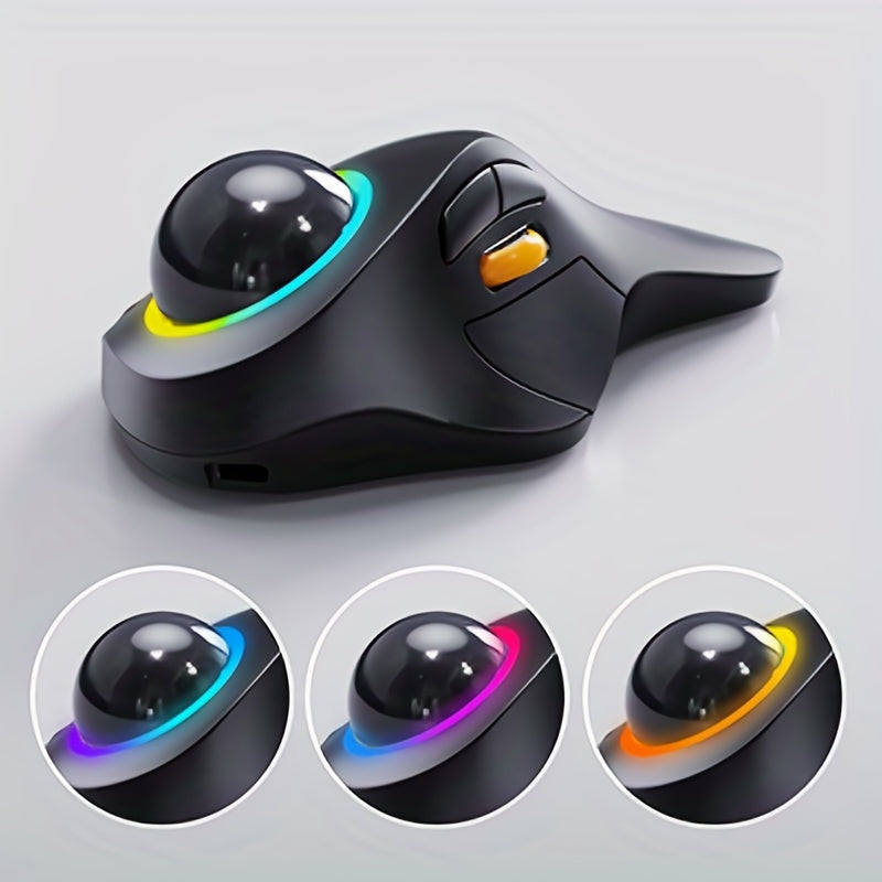 Wireless Wireless Trackball Mouse, EM03 Ergonomic RGB Ball Mouse ...