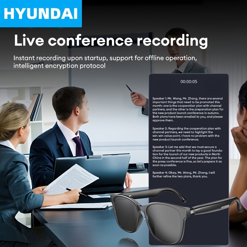 HYUNDAI HY C8 AI Smart Glasses Earphones 125 Languages Translation ...