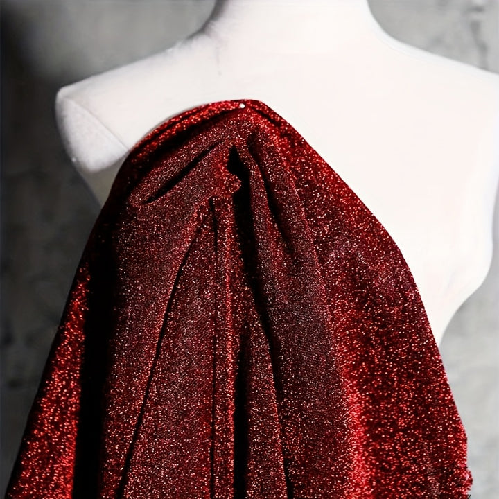 Elegant Red Sequin Fabric NJ7982