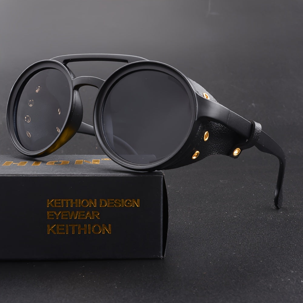 Small Round Green Lens Hippy Vintage Sunglasses - Chan