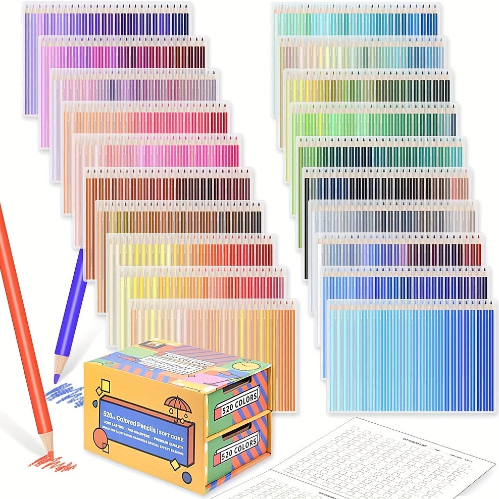 520 Vibrant Colors Colored Pencils Set - NME3 – SOOOQ