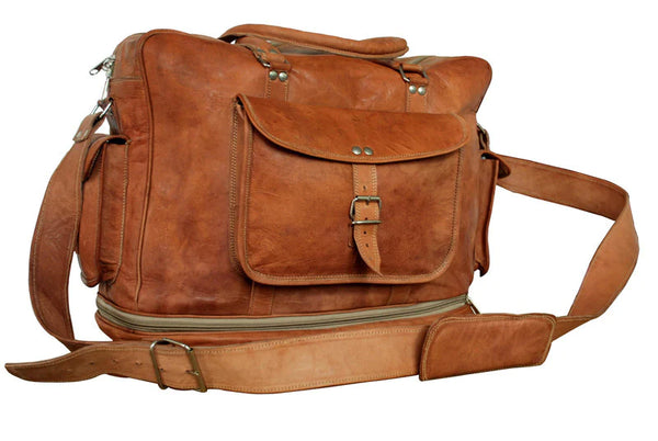 Leather Expandable Duffel Bag