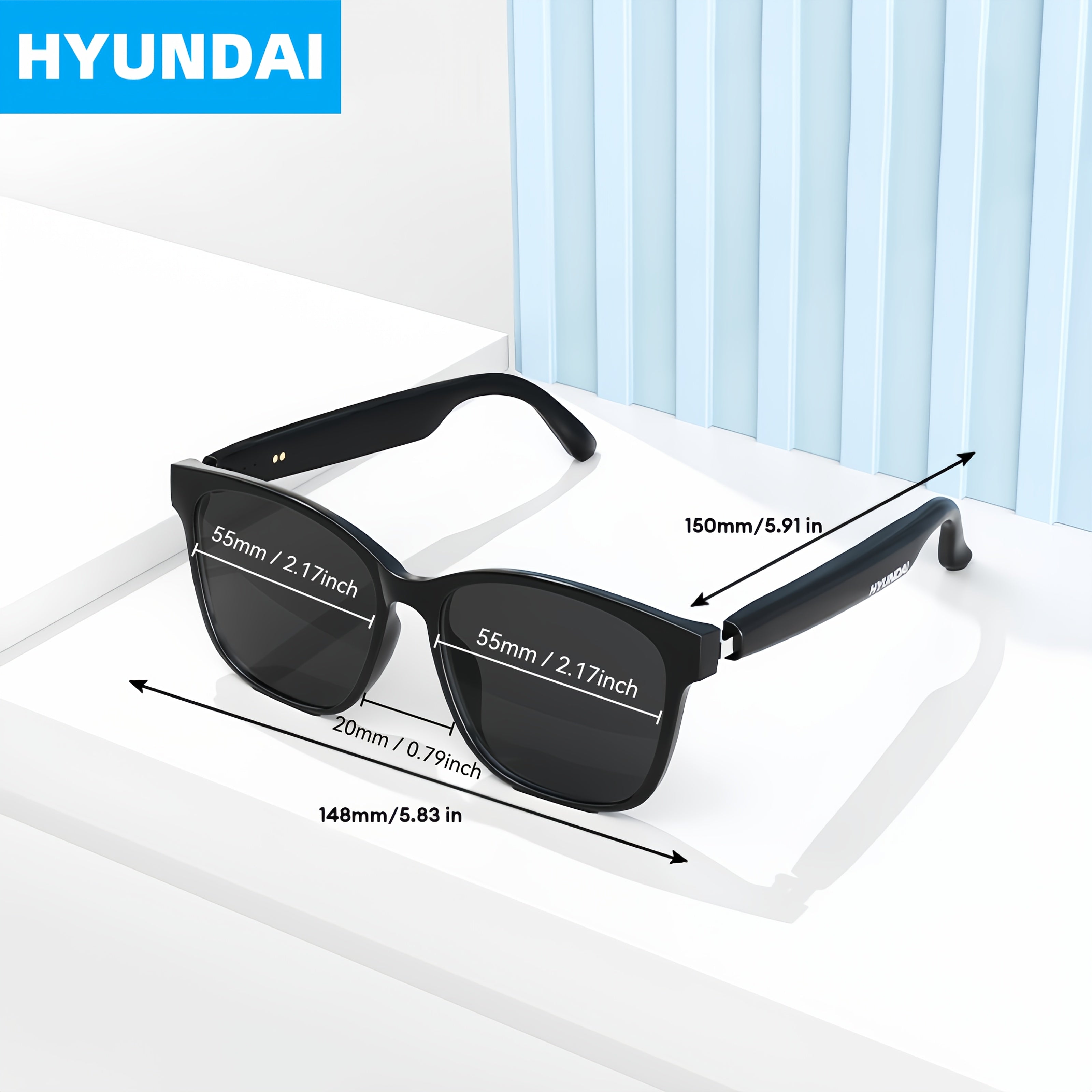 HYUNDAI HY C8 AI Smart Glasses Earphones 125 Languages Translation ...