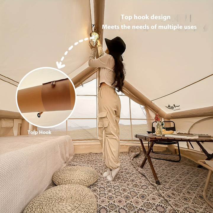 Light Yellow 4-8 Person Inflatable Camping Tent - SA02