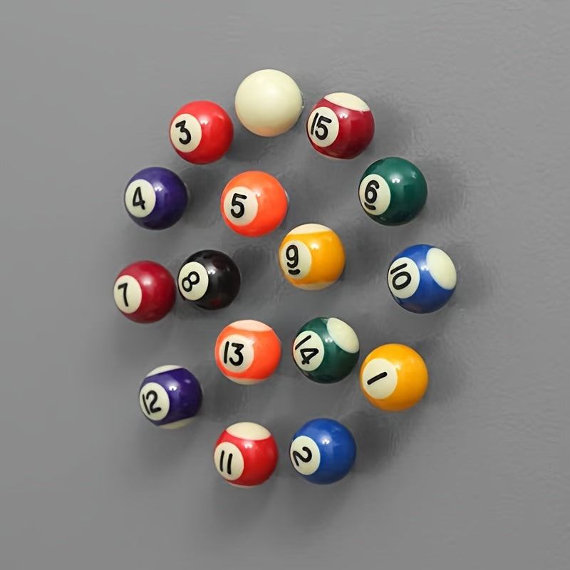 16-Pack American Pool Ball Magnets, Round Plastic Refrigerator Magnets ...