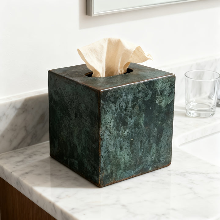 Dark Green Metallic Tissue Box, a Stylish And Luxurious Home Decor ...