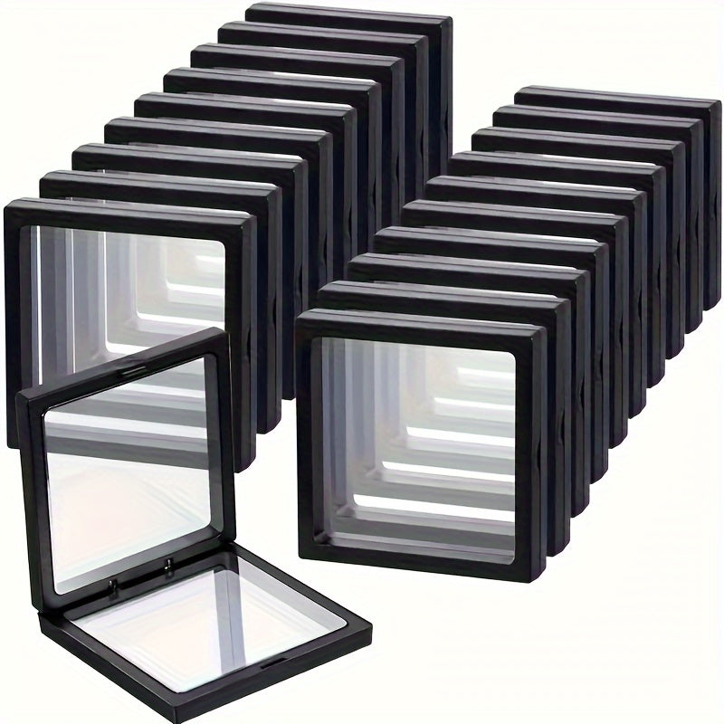 20 Pack Clearview 3D Floating Display Cases - Dustproof Acrylic Jewelry ...