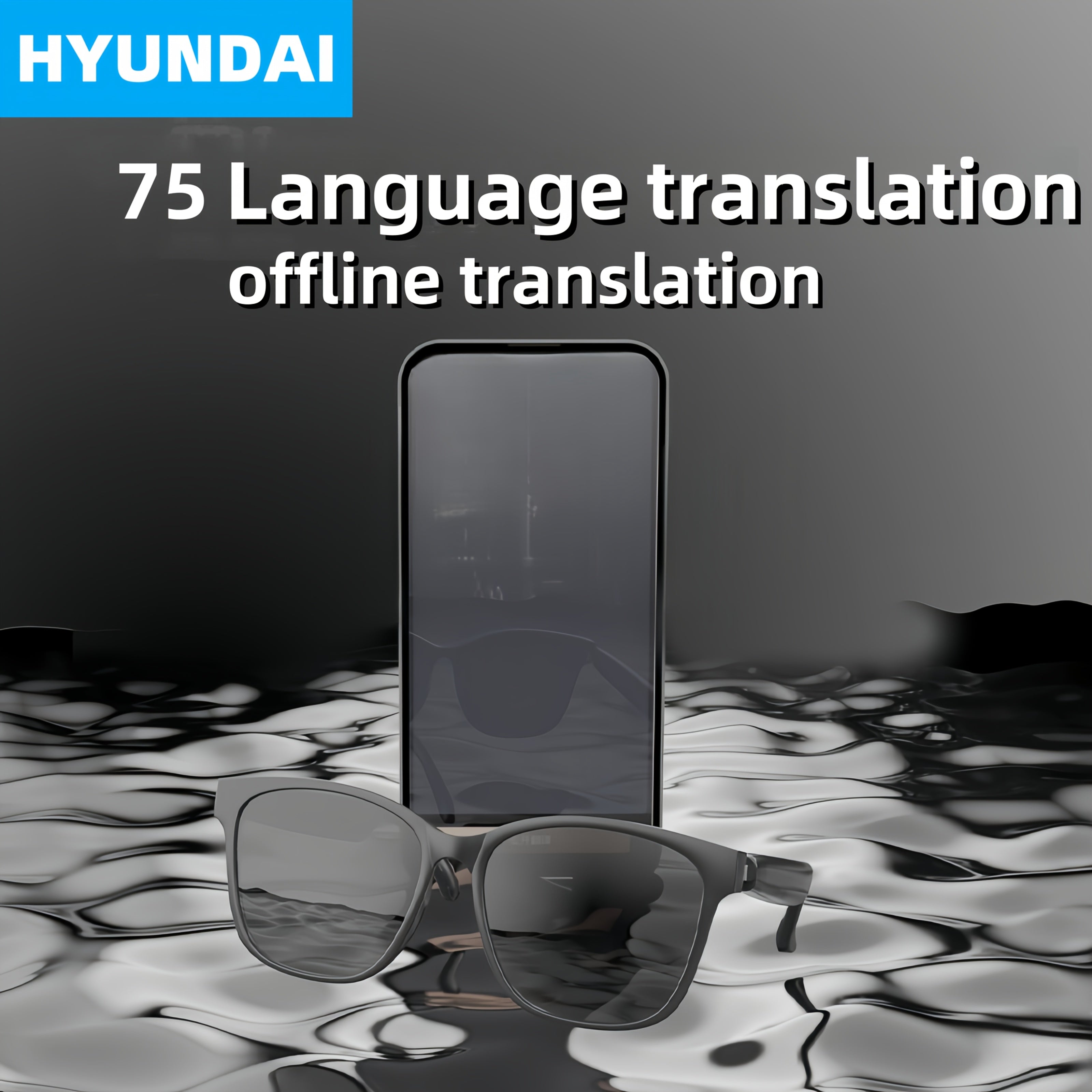 HYUNDAI HY C8 AI Smart Glasses Earphones 125 Languages Translation ...