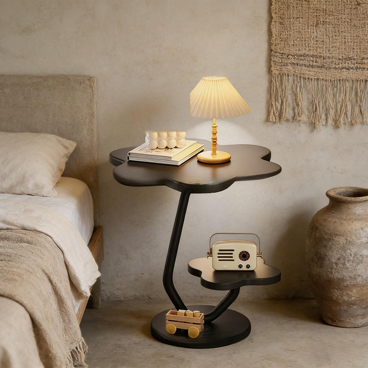 Double-Layer Flower-Shaped Side Table | Iron Art Arc Stable Stand, Open ...