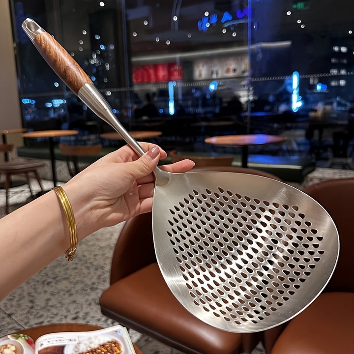 Stainless Steel Large Scissors  Water Scoop  Perfect For Frying Hot Pot  Baking  Durable Kitchen Strainer Accessory For Restaurants Stainless Steel Cookware Cooking Utensil Holder