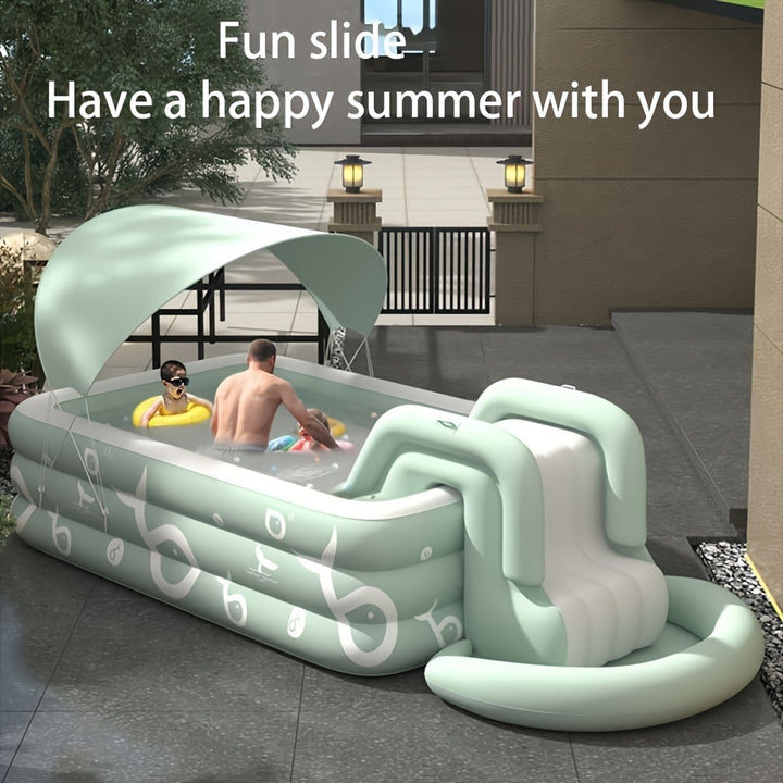 Inflatable Pool with Shade Slide NJ9648